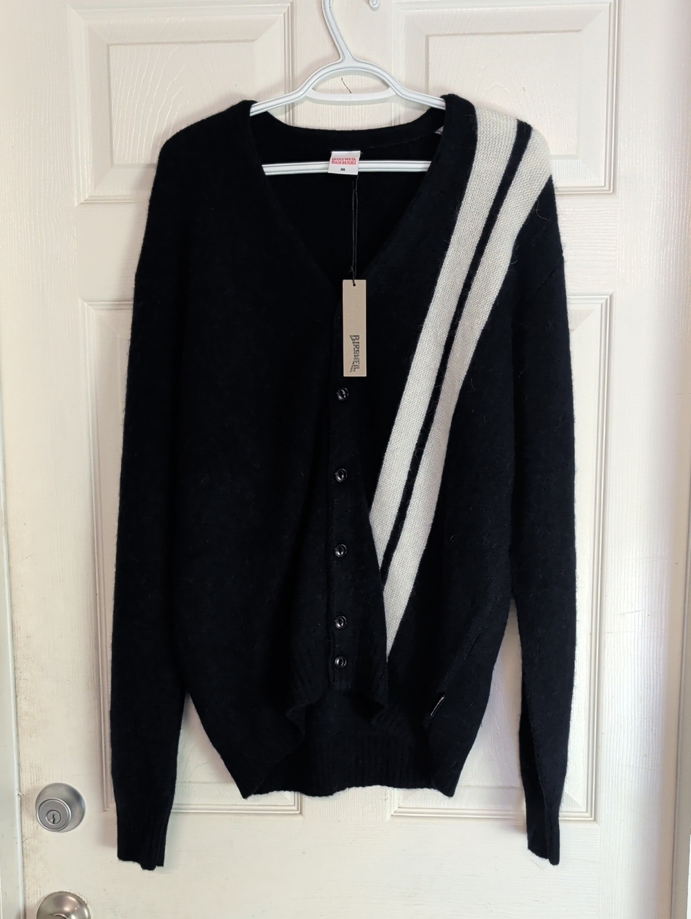 Birdweil Beach Britches Men's Blue And White Striped Cardigan Size M New NWT